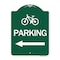 Signmission BicycleParking Left Arrow, Green & White Aluminum Architectural Sign, 18" x 24", GW-1824-24316 A-DES-GW-1824-24316 - alternate 1